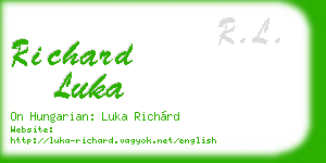 richard luka business card