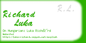 richard luka business card